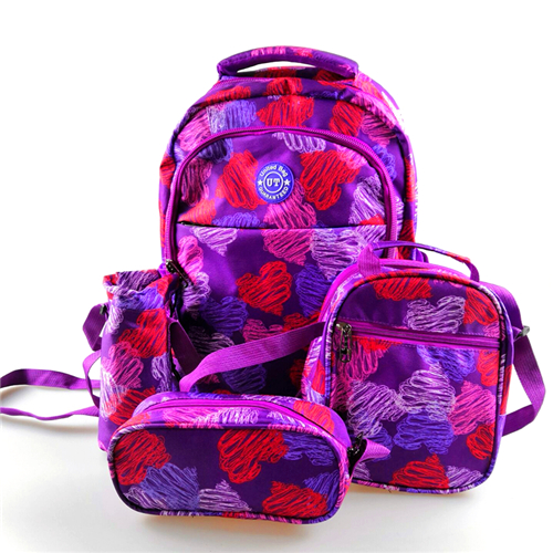 Printing fabric Large Capacity and Lightweight School Backpack Bag Set