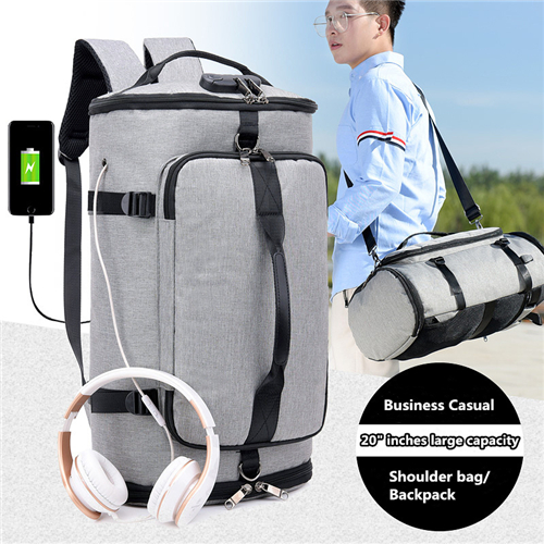 Multifunctional 20L Bucket Type with USB Outdoor Sports Travelling Backpack